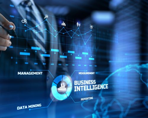 Business intelligence BI concept analytics intelligence Big data analyze.